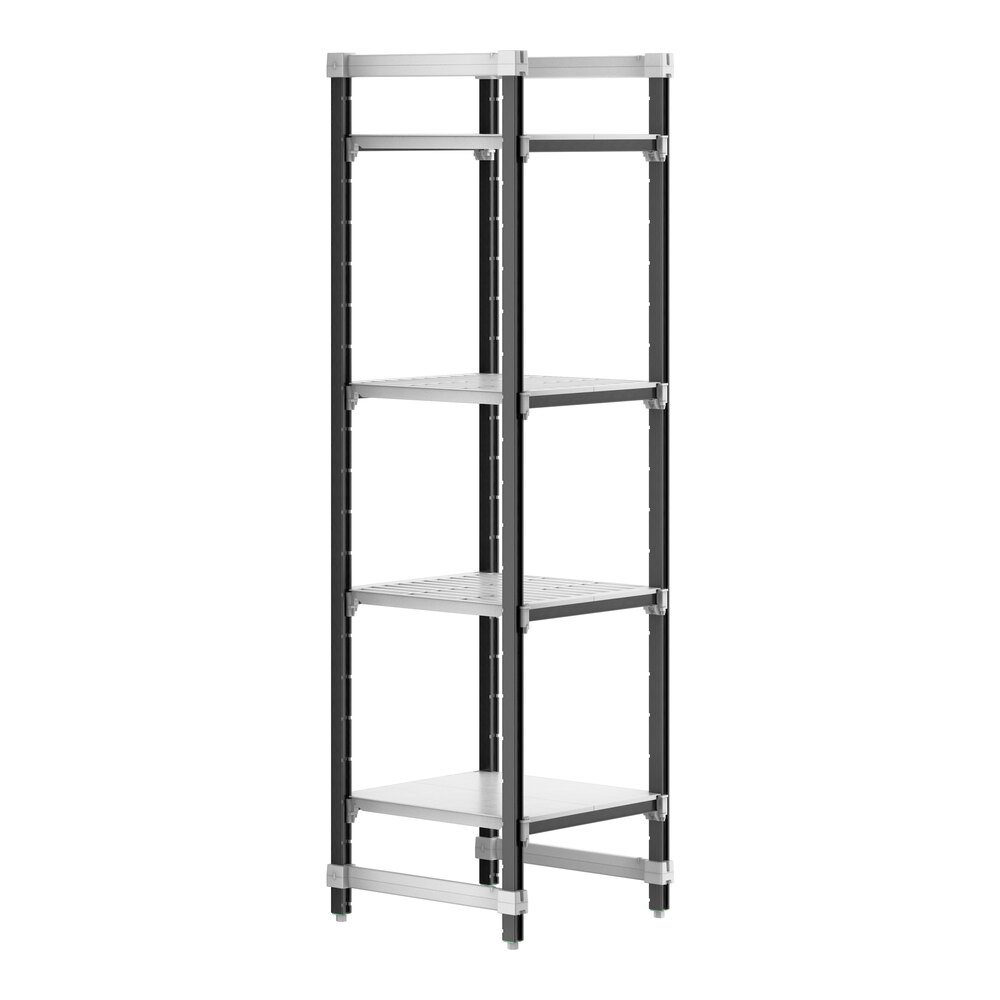 Cambro EXU242484VS4480 Camshelving® Elements XTRA 4-Shelf Combo Starter Unit - 24'' x 24'' x 84''