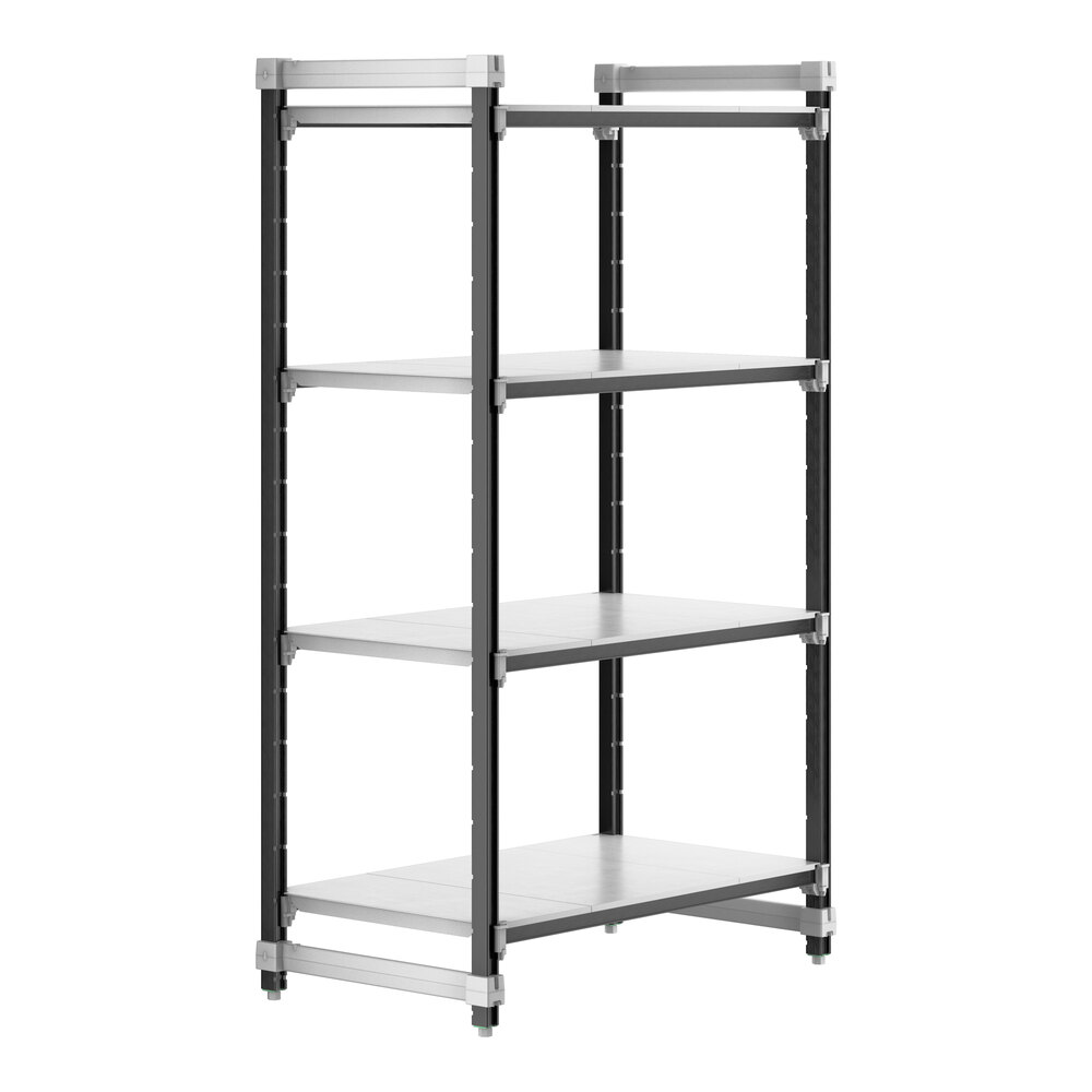 Cambro EXU244272S4480 Camshelving® Elements XTRA 4-Shelf Solid Starter Unit - 24'' x 42'' x 72''