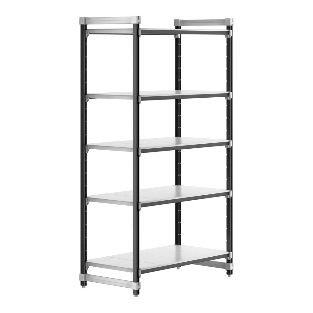Cambro EXU244884S5480 Camshelving® Elements XTRA 5-Shelf Solid Starter Unit - 24'' x 48'' x 84''