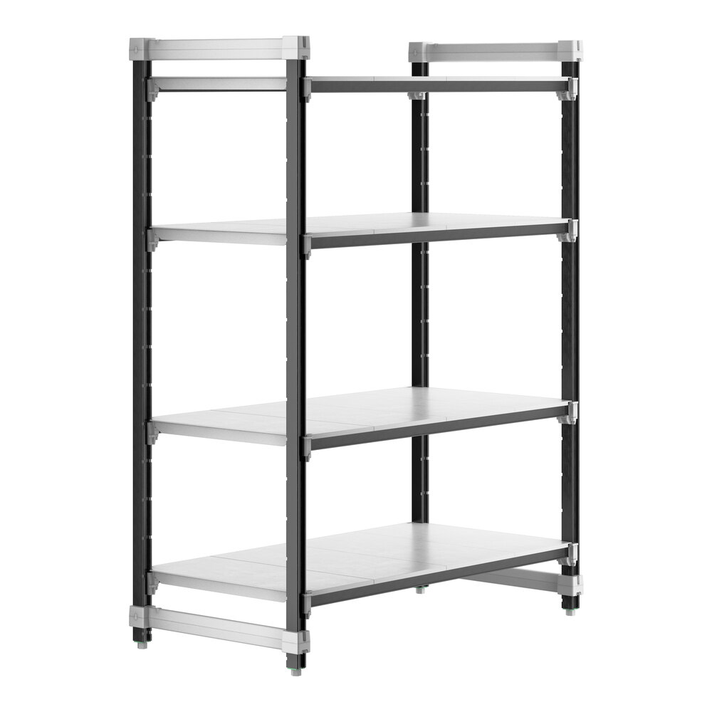 Cambro EXU244864S4480 Camshelving® Elements XTRA 4-Shelf Solid Starter Unit - 24'' x 48'' x 64''