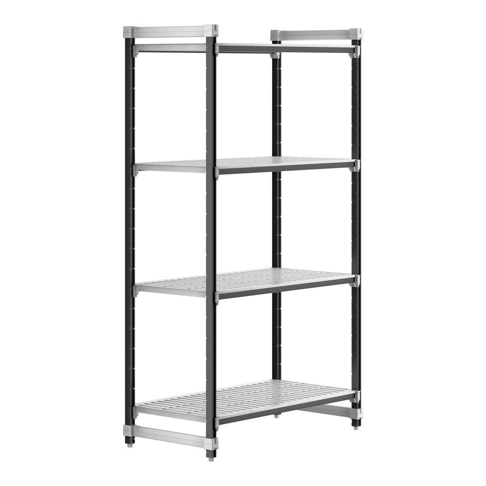 Cambro EXU244884V4480 Camshelving® Elements XTRA 4-Shelf Vented Starter Unit - 24'' x 48'' x 84''