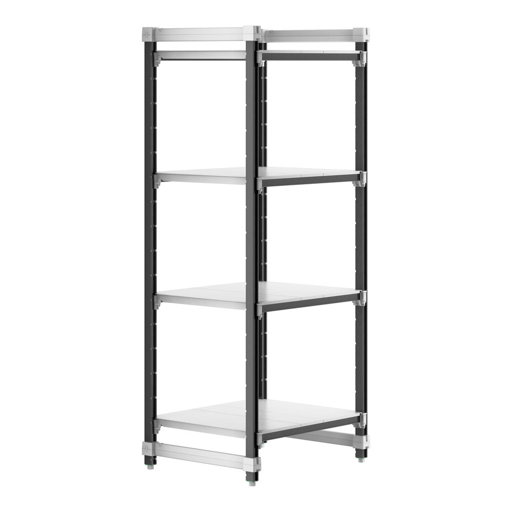 Cambro EXU243072S4480 Camshelving® Elements XTRA 4-Shelf Solid Starter Unit - 24'' x 30'' x 72''