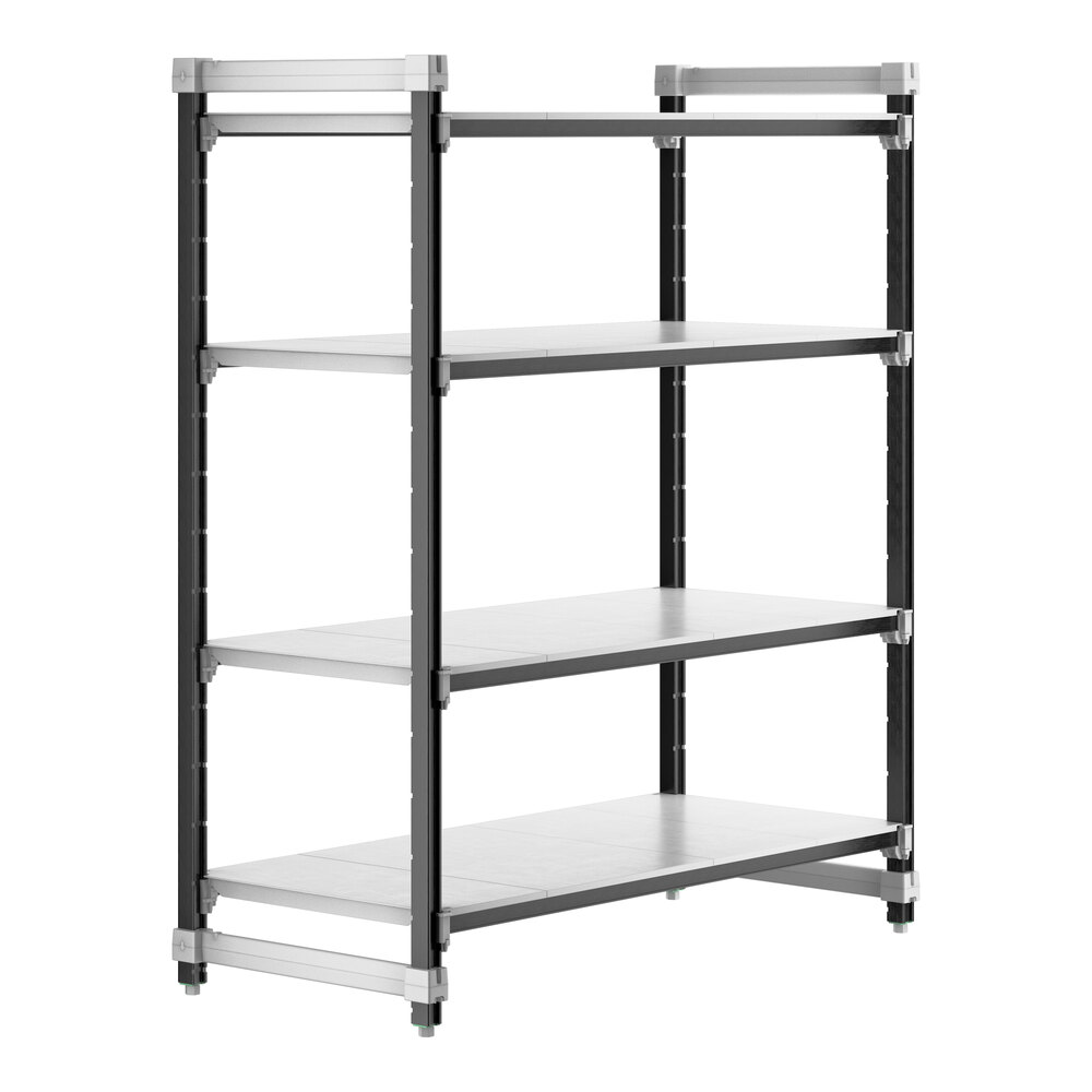 Cambro EXU245464S4480 Camshelving® Elements XTRA 4-Shelf Solid Starter Unit - 24'' x 54'' x 64''
