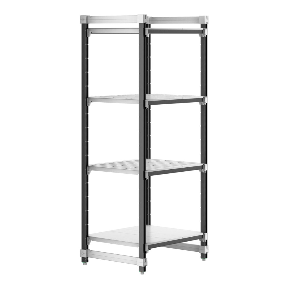 Cambro EXU243072VS4480 Camshelving® Elements XTRA 4-Shelf Combo Starter Unit - 24'' x 30'' x 72''