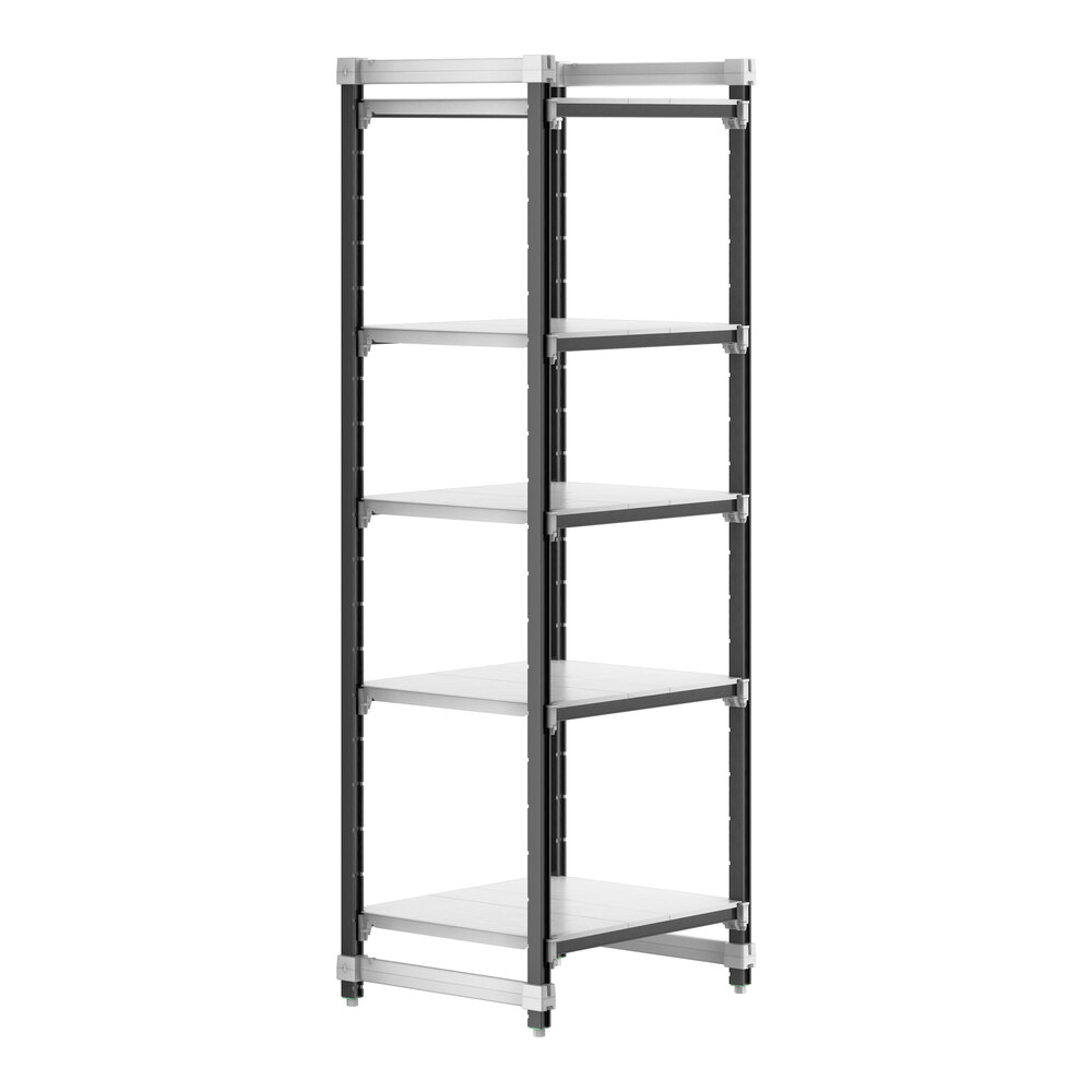 Cambro EXU243084S5480 Camshelving® Elements XTRA 5-Shelf Solid Starter Unit - 24'' x 30'' x 84''
