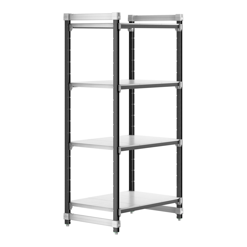 Cambro EXU243672S4480 Camshelving® Elements XTRA 4-Shelf Solid Starter Unit - 24'' x 36'' x 72''