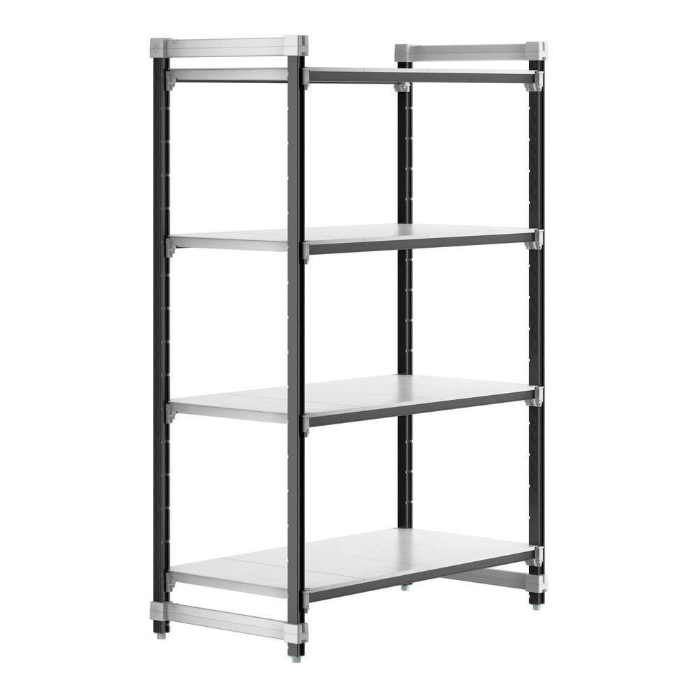 Cambro EXU244872S4480 Camshelving® Elements XTRA 4-Shelf Solid Starter Unit - 24'' x 48'' x 72''