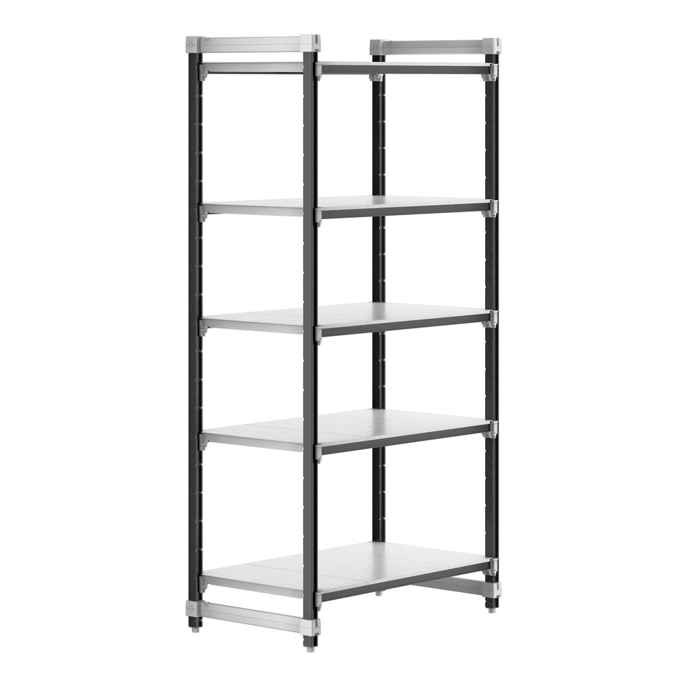 Cambro EXU244284S5480 Camshelving® Elements XTRA 5-Shelf Solid Starter Unit - 24'' x 42'' x 84''