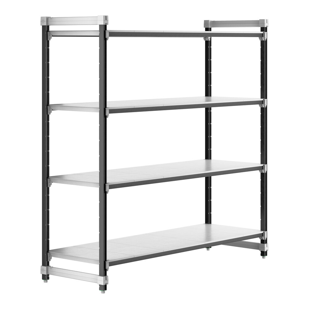 Cambro EXU247272S4480 Camshelving® Elements XTRA 4-Shelf Solid Starter Unit - 24'' x 72'' x 72''