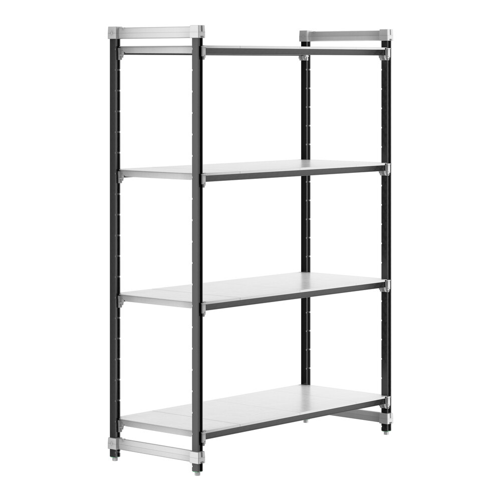 Cambro EXU246084S4480 Camshelving® Elements XTRA 4-Shelf Solid Starter Unit - 24'' x 60'' x 84''