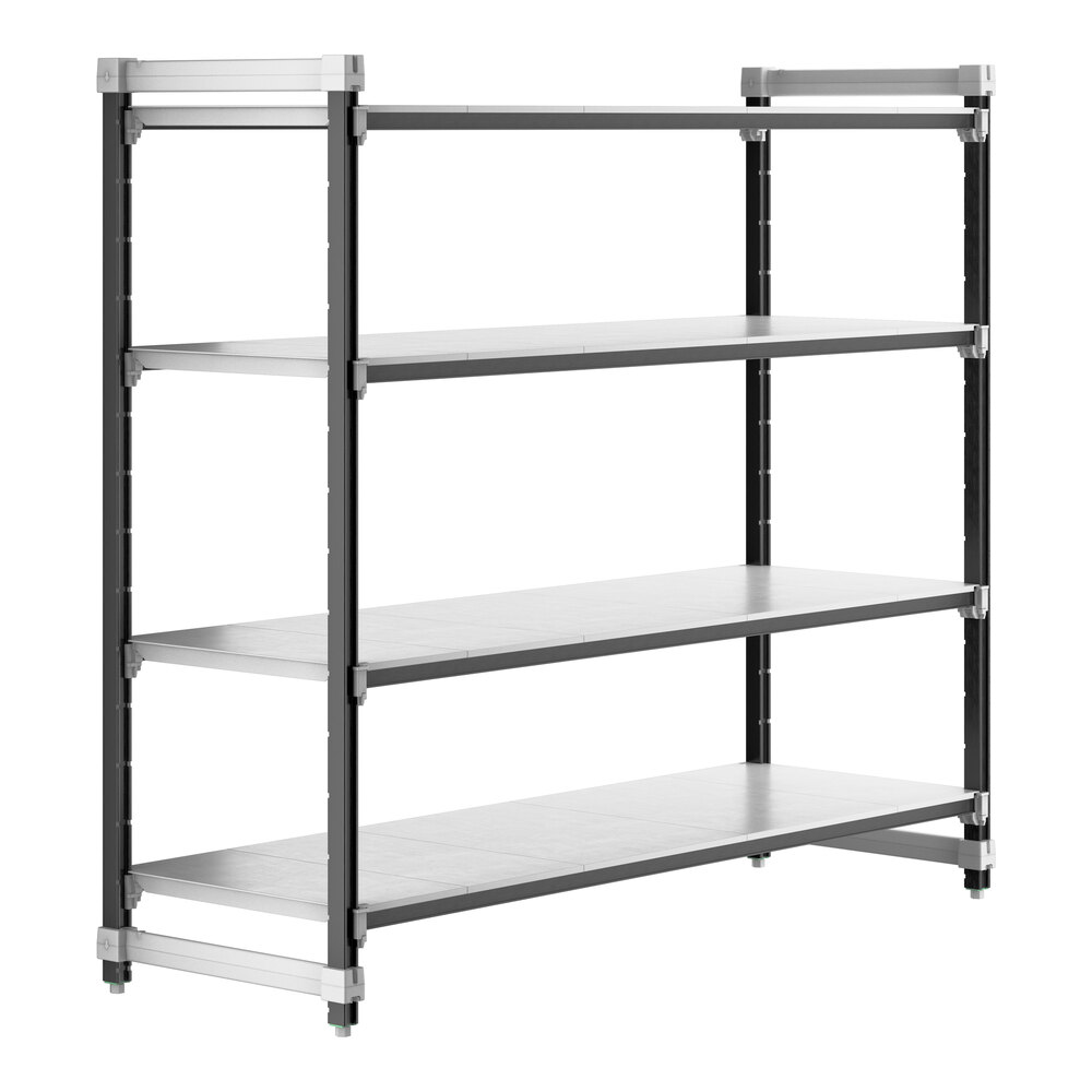 Cambro EXU247264S4480 Camshelving® Elements XTRA 4-Shelf Solid Starter Unit - 24'' x 72'' x 64''