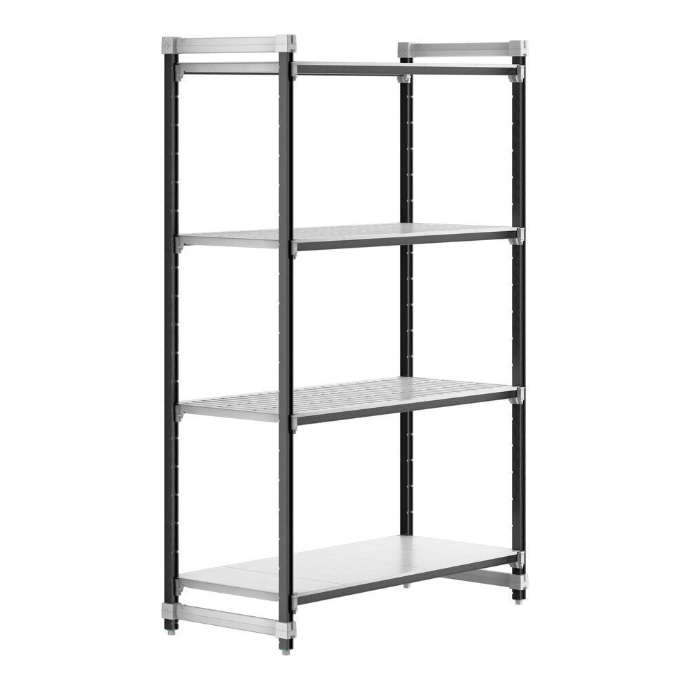 Cambro EXU245484VS4480 Camshelving® Elements XTRA 4-Shelf Combo Starter Unit - 24'' x 54'' x 84''
