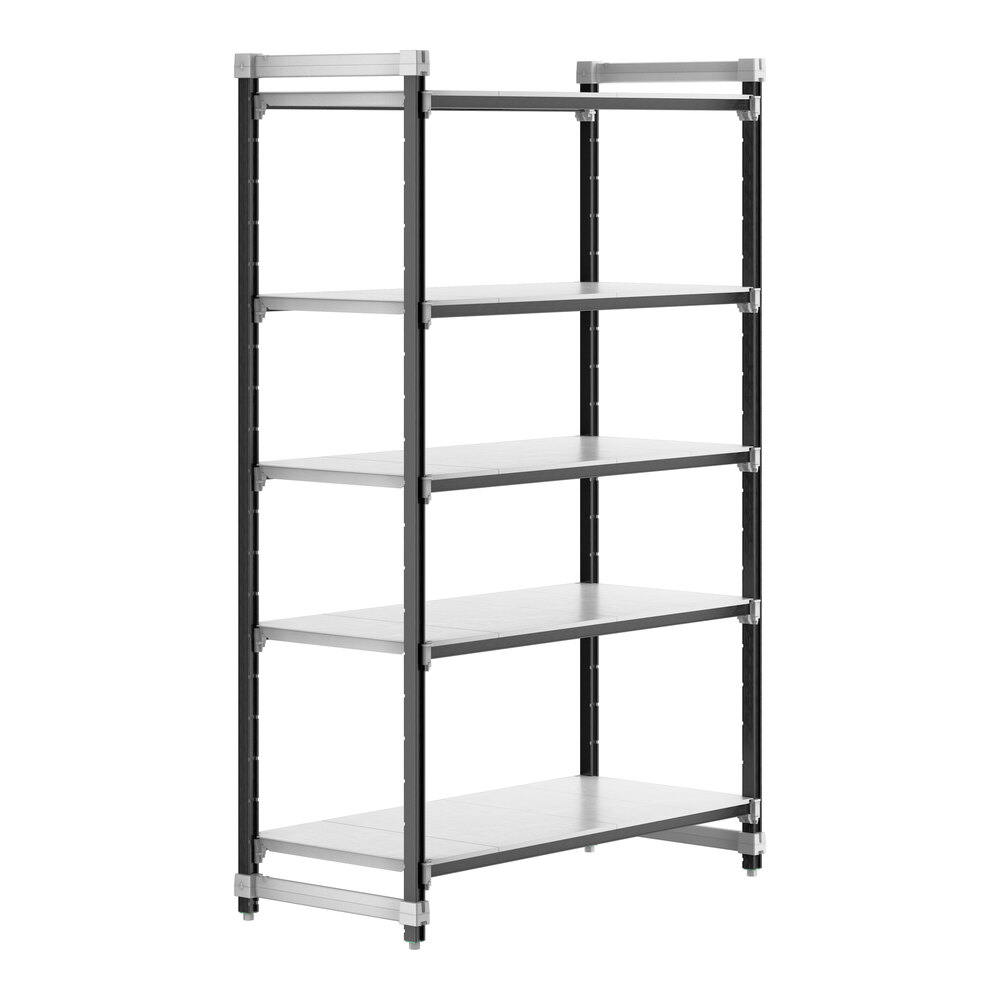 Cambro EXU245484S5480 Camshelving® Elements XTRA 5-Shelf Solid Starter Unit - 24'' x 54'' x 84''