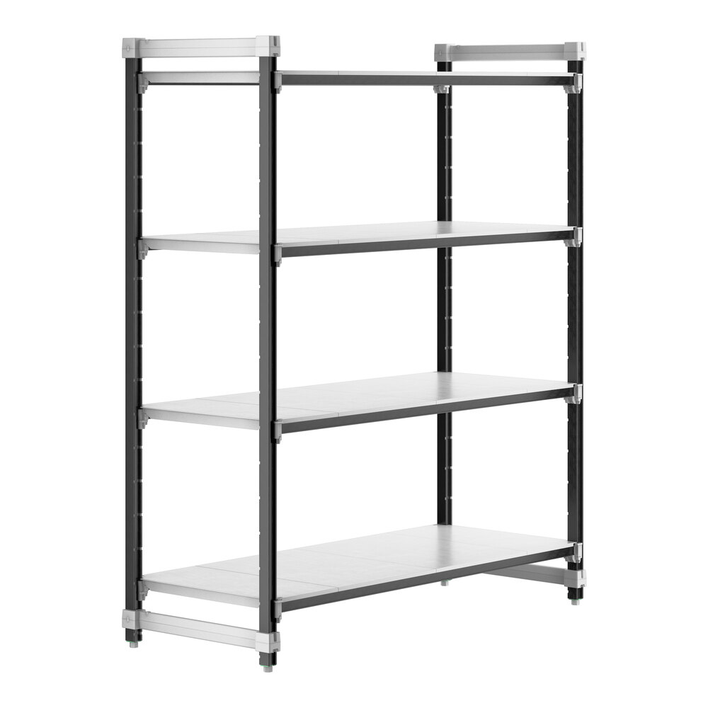 Cambro EXU246072S4480 Camshelving® Elements XTRA 4-Shelf Solid Starter Unit - 24'' x 60'' x 72''