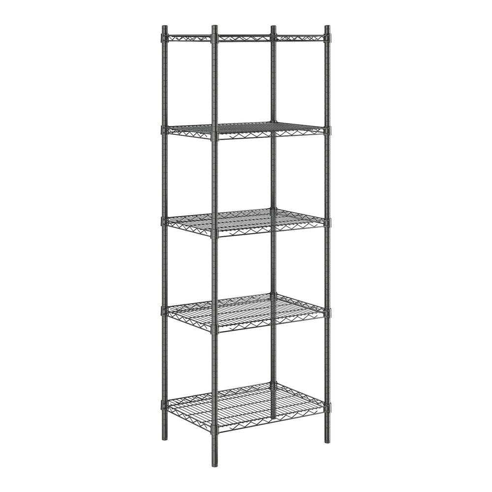 Steelton 18" x 24" NSF Black Epoxy 5-Shelf Kit with 72" Posts