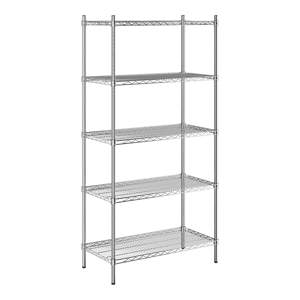 Steelton 18" x 36" NSF Chrome 5-Shelf Kit with 72" Posts