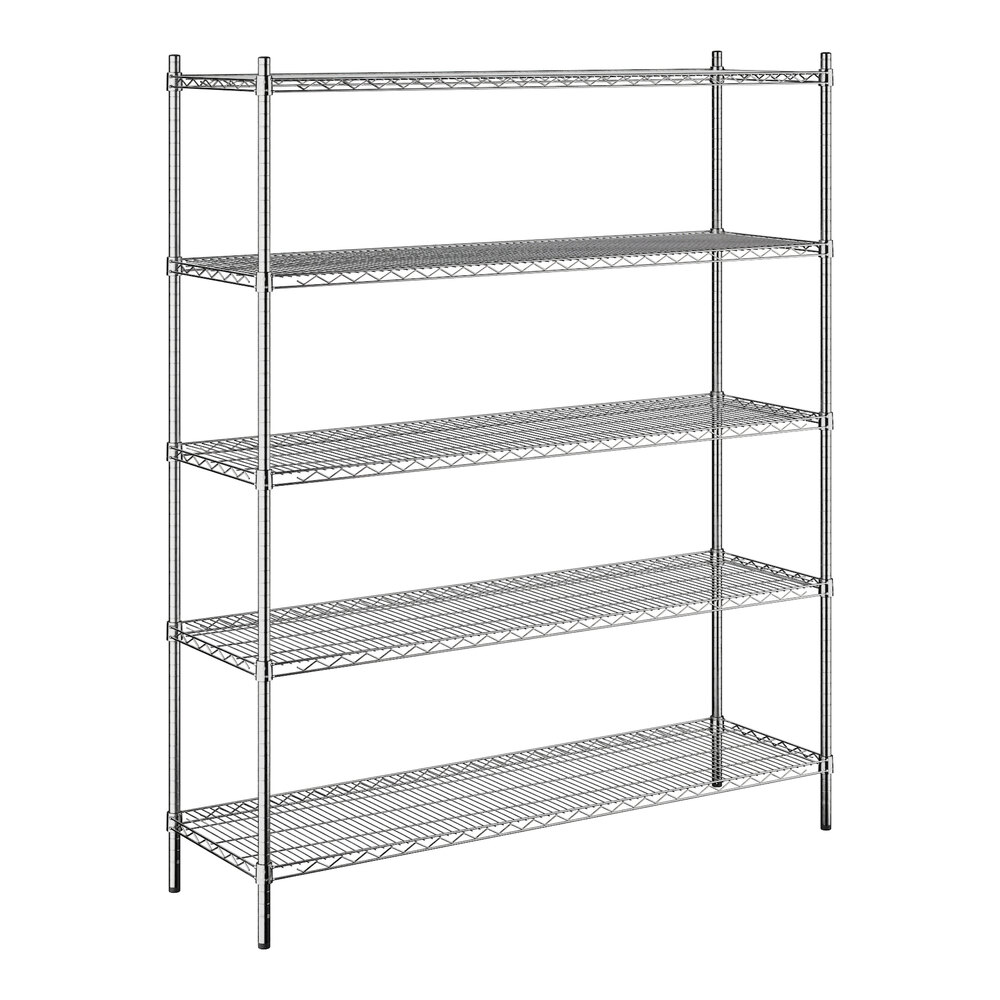 Steelton 18" x 60" NSF Chrome 5-Shelf Kit with 72" Posts