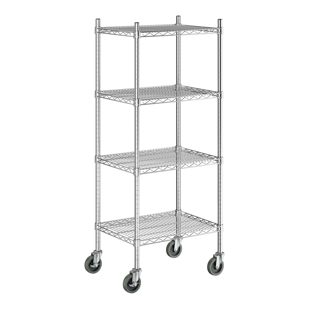 Steelton 18" x 24" NSF Chrome 4-Shelf Kit with 54" Posts and Casters