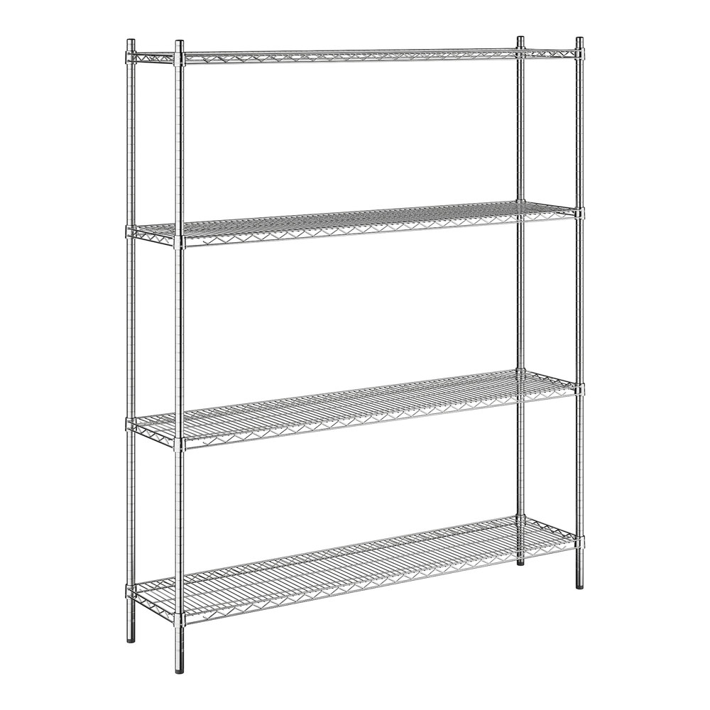 Steelton 14" x 60" NSF Chrome 4-Shelf Kit with 72" Posts