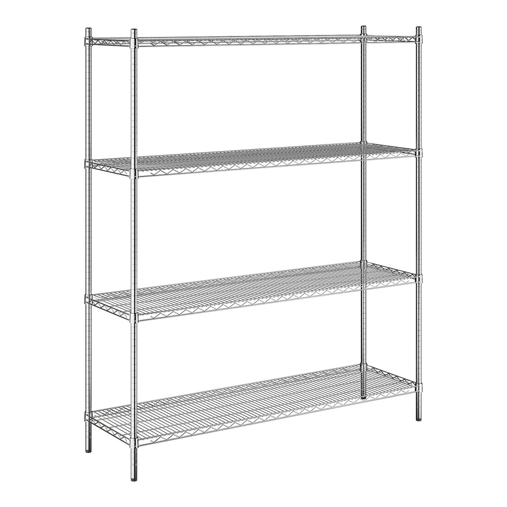 Steelton 18" x 60" NSF Chrome 4-Shelf Kit with 72" Posts
