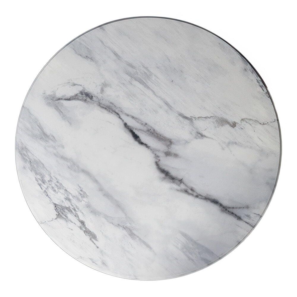 Superior Surfaces 24" Round Black Faux Marble Eased Edge Outdoor Table Top