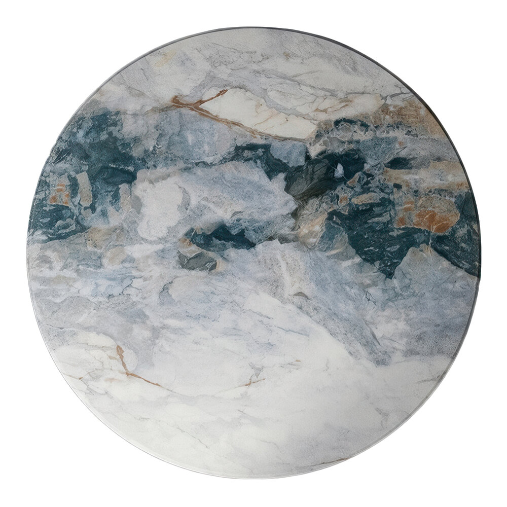 Superior Surfaces 48" Round Tuxedo Faux Marble Eased Edge Outdoor Table Top