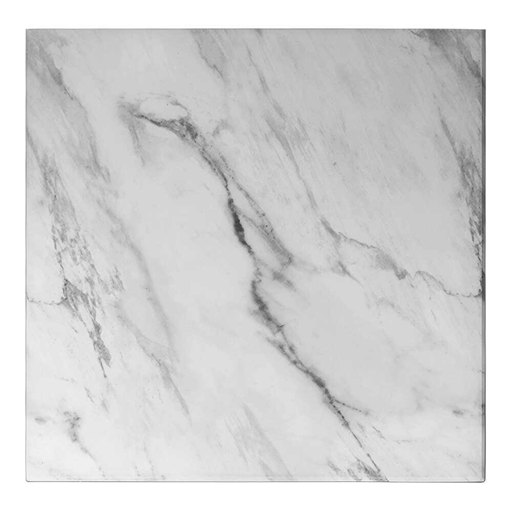 Superior Surfaces 24" x 24" Square Black Faux Marble Eased Edge Squared Corner Indoor Table Top