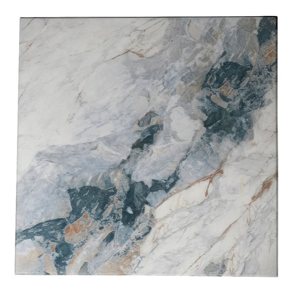 Superior Surfaces 24" x 24" Square Tuxedo Faux Marble Eased Edge Squared Corner Outdoor Table Top