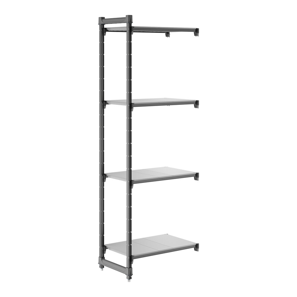 Cambro CBA183084S4580 Camshelving® Basics Plus Solid 4-Shelf Add On Unit - 18" x 30" x 84"