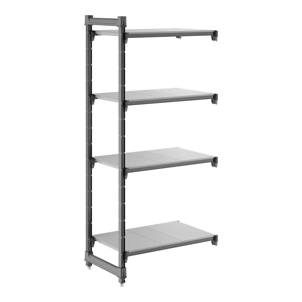 Cambro CBA183064S4580 Camshelving® Basics Plus Solid 4-Shelf Add On Unit - 18" x 30" x 64"