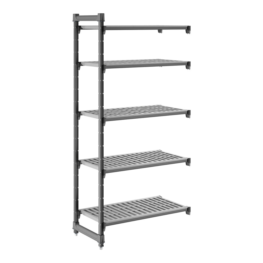 Cambro CBA183672V5580 Camshelving® Basics Plus Vented 5-Shelf Add On Unit - 18" x 36" x 72"