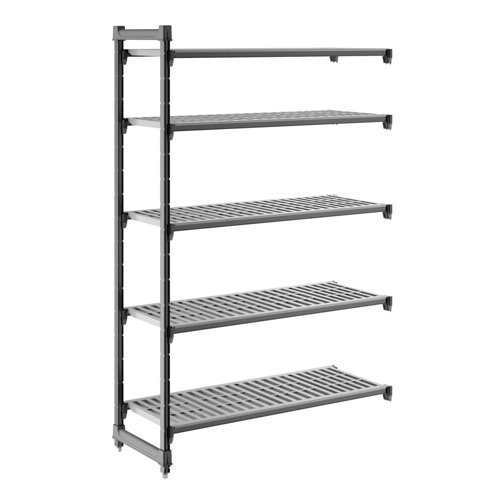 Cambro CBA184872V5580 Camshelving® Basics Plus Vented 5-Shelf Add On Unit - 18" x 48" x 72"