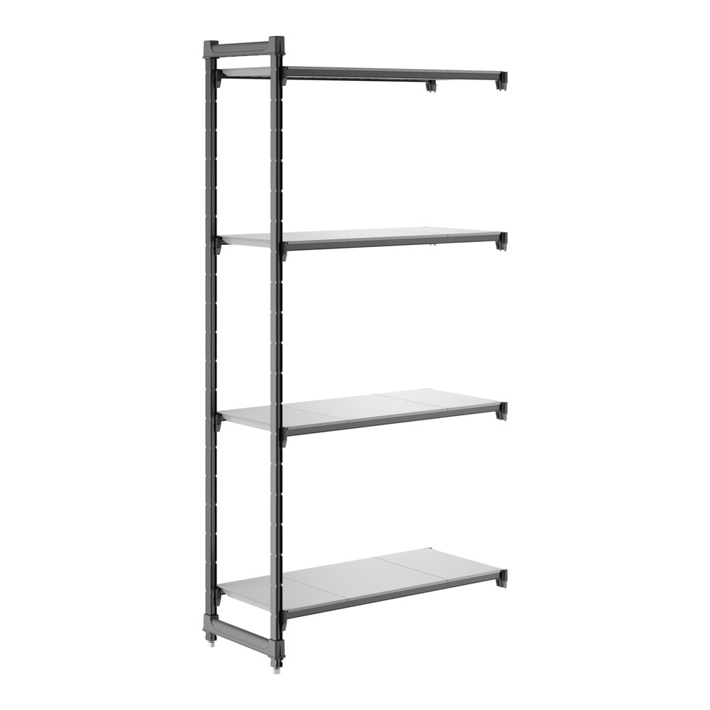 Cambro CBA184284S4580 Camshelving® Basics Plus Solid 4-Shelf Add On Unit - 18" x 42" x 84"