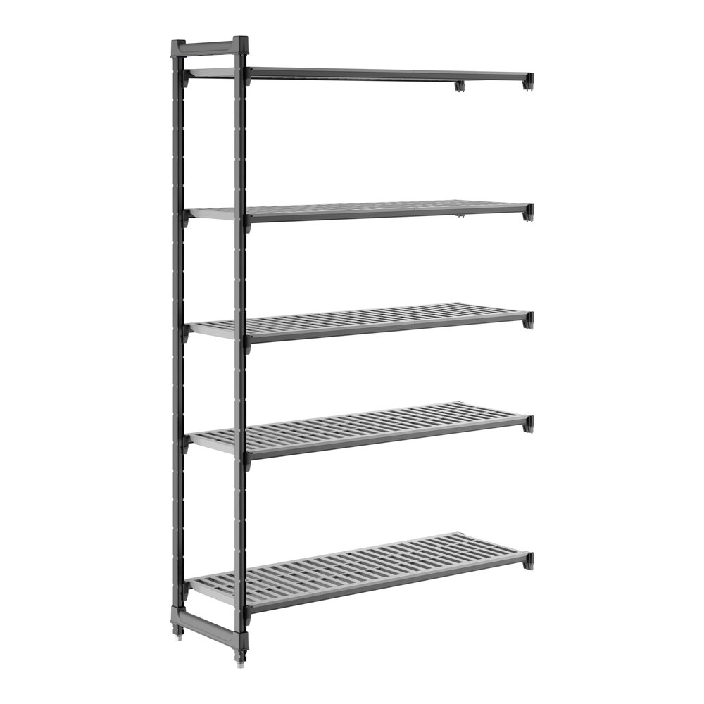 Cambro CBA185484V5580 Camshelving® Basics Plus Vented 5-Shelf Add On Unit - 18" x 54" x 84"