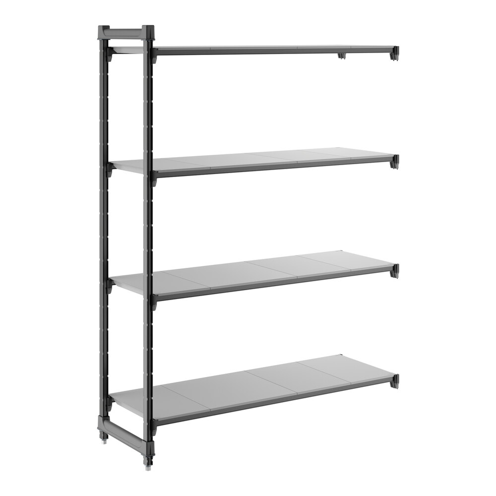 Cambro CBA185472S4580 Camshelving® Basics Plus Solid 4-Shelf Add On Unit - 18" x 54" x 72"