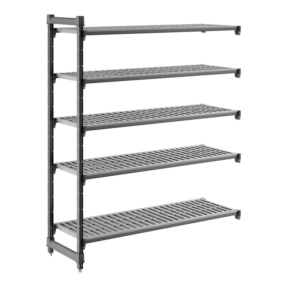 Cambro CBA185464V5580 Camshelving® Basics Plus Vented 5-Shelf Add On Unit - 18" x 54" x 64"