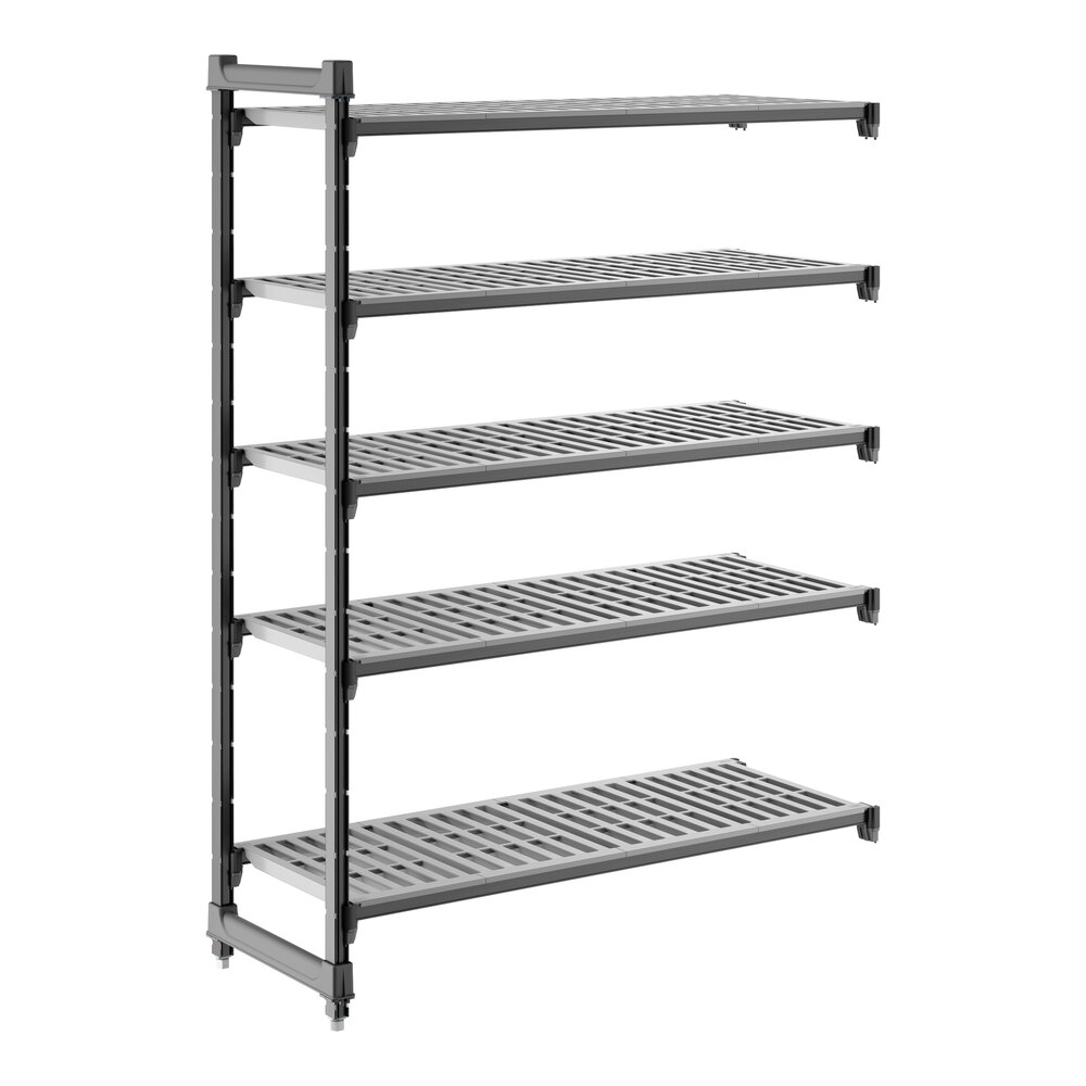 Cambro CBA184864V5580 Camshelving® Basics Plus Vented 5-Shelf Add On Unit - 18" x 48" x 64"