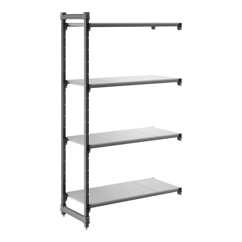 Cambro CBA184272S4580 Camshelving® Basics Plus Solid 4-Shelf Add On Unit - 18" x 42" x 72"