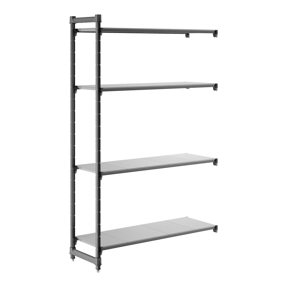 Cambro CBA185484S4580 Camshelving® Basics Plus Solid 4-Shelf Add On Unit - 18" x 54" x 84"