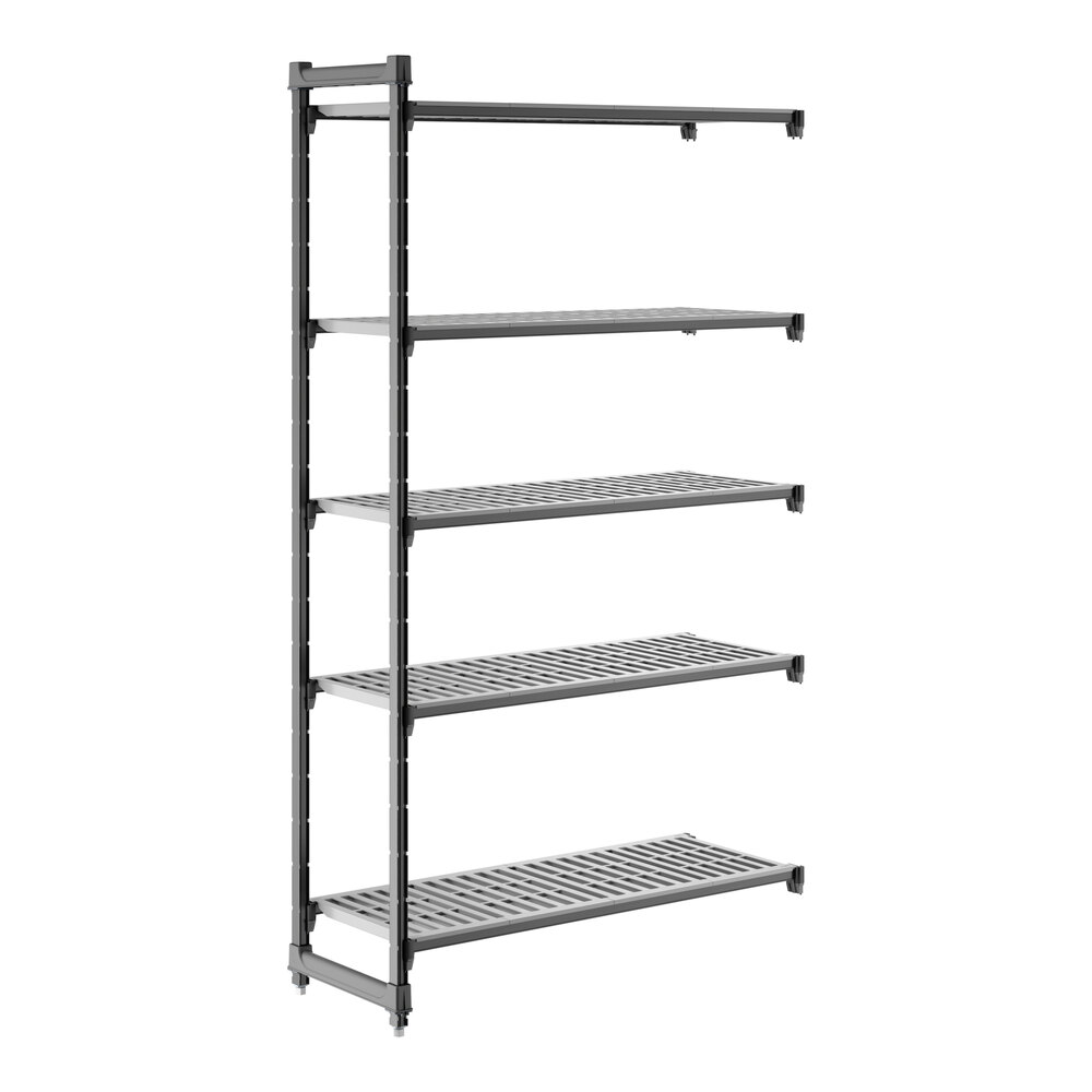 Cambro CBA184884V5580 Camshelving® Basics Plus Vented 5-Shelf Add On Unit - 18" x 48" x 84"
