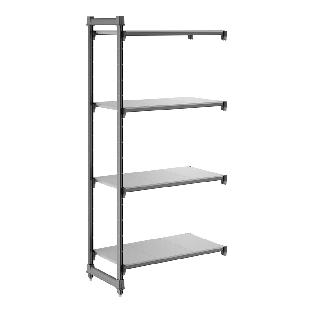 Cambro CBA183672S4580 Camshelving® Basics Plus Solid 4-Shelf Add On Unit - 18" x 36" x 72"
