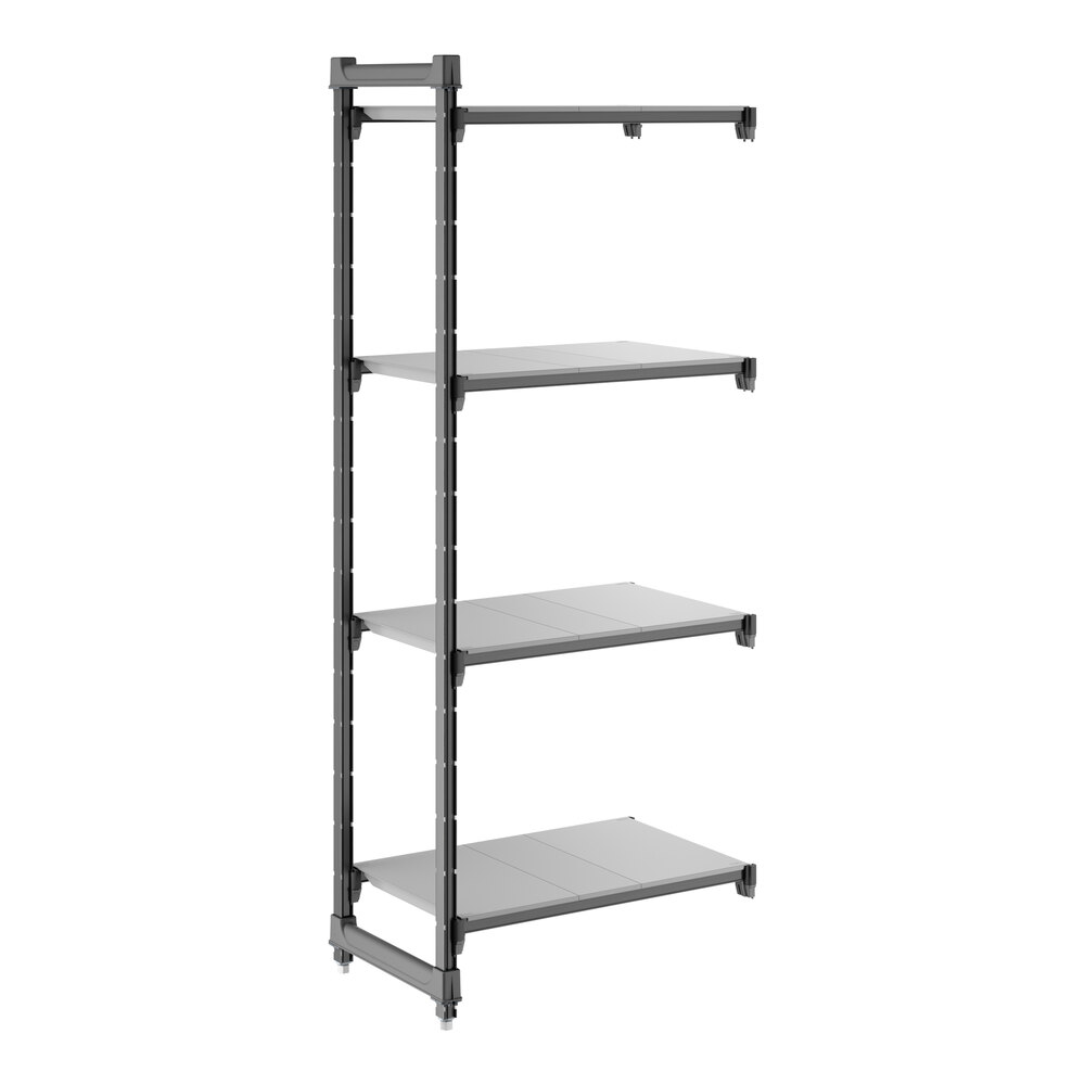 Cambro CBA183072S4580 Camshelving® Basics Plus Solid 4-Shelf Add On Unit - 18" x 30" x 72"