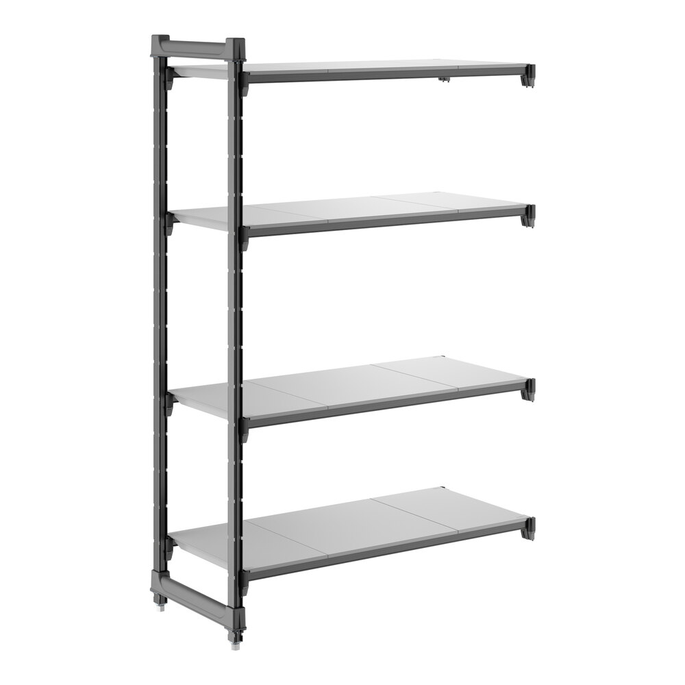 Cambro CBA184264S4580 Camshelving® Basics Plus Solid 4-Shelf Add On Unit - 18" x 42" x 64"