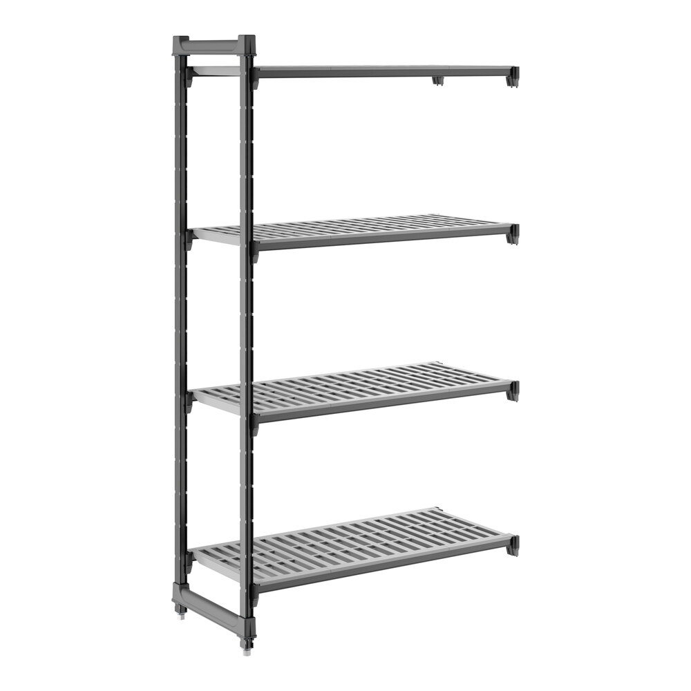Cambro CBA184272V4580 Camshelving® Basics Plus Vented 4-Shelf Add On Unit - 18" x 42" x 72"