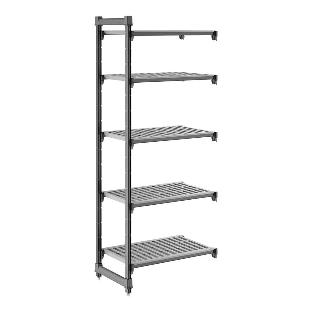 Cambro CBA183072V5580 Camshelving® Basics Plus Vented 5-Shelf Add On Unit - 18" x 30" x 72"