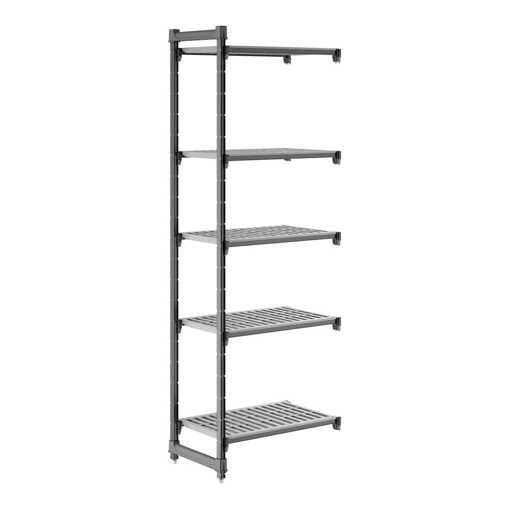 Cambro CBA183084V5580 Camshelving® Basics Plus Vented 5-Shelf Add On Unit - 18" x 30" x 84"