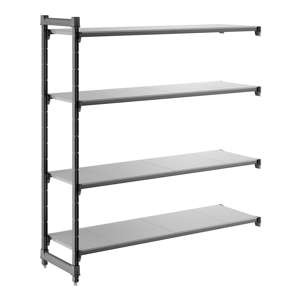 Cambro CBA186064S4580 Camshelving® Basics Plus Solid 4-Shelf Add On Unit - 18" x 60" x 64"