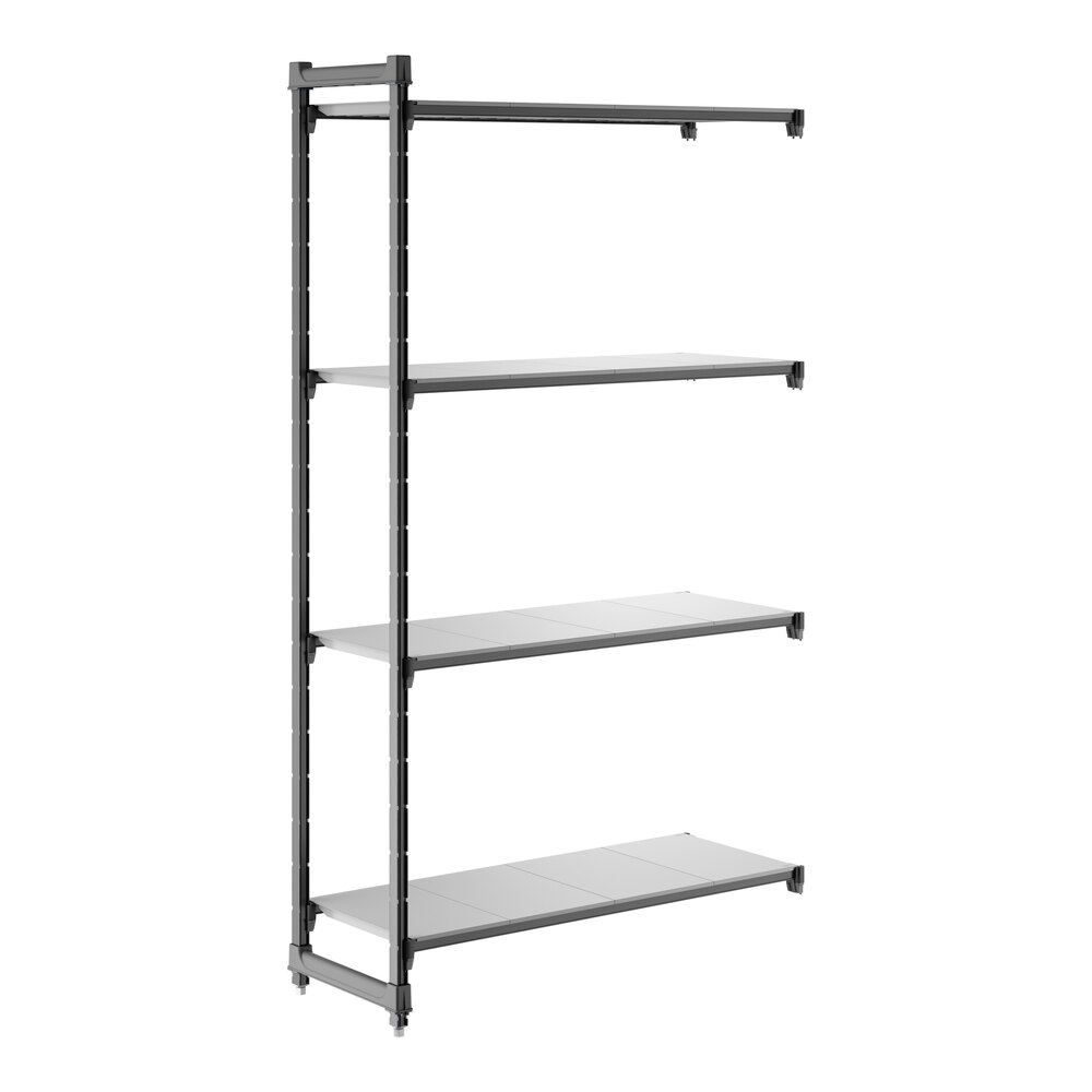Cambro CBA184884S4580 Camshelving® Basics Plus Solid 4-Shelf Add On Unit - 18" x 48" x 84"