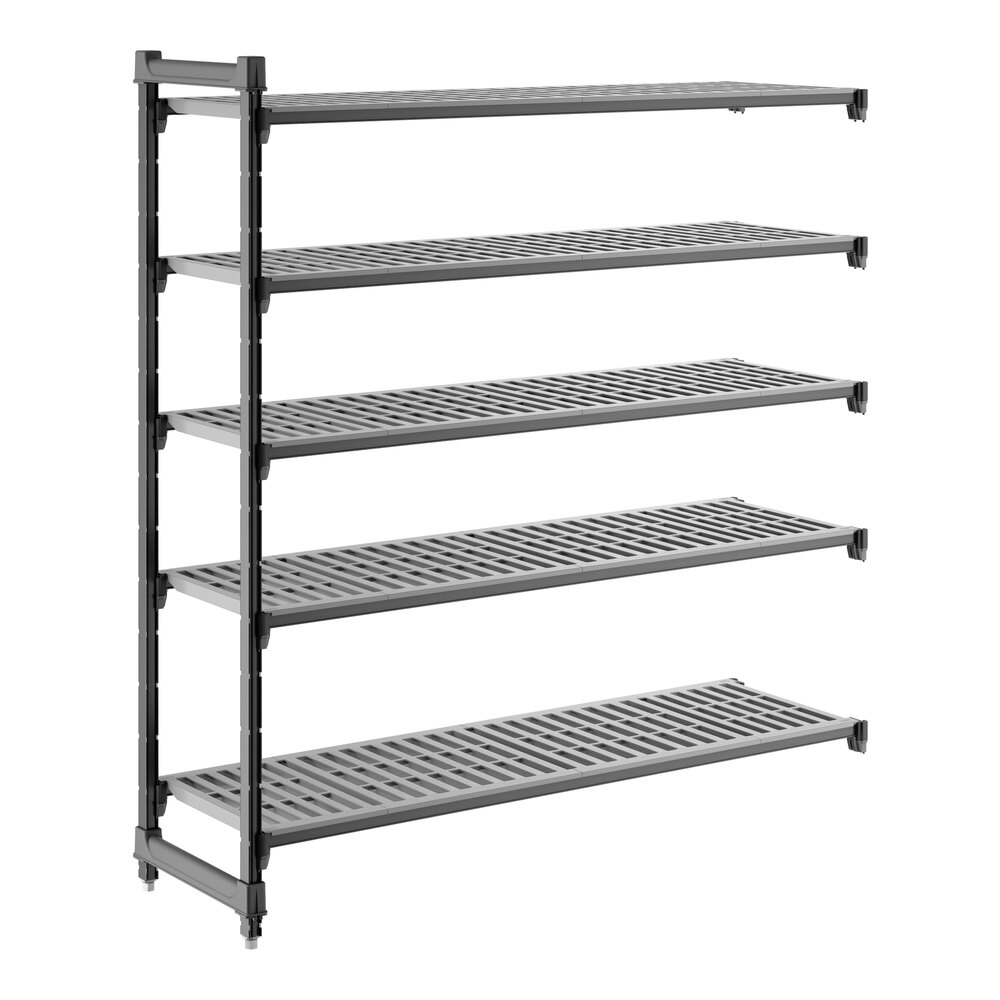 Cambro CBA186064V5580 Camshelving® Basics Plus Vented 5-Shelf Add On Unit - 18" x 60" x 64"