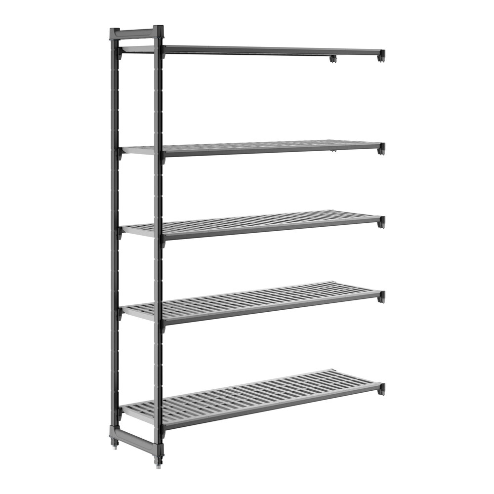 Cambro CBA186084V5580 Camshelving® Basics Plus Vented 5-Shelf Add On Unit - 18" x 60" x 84"